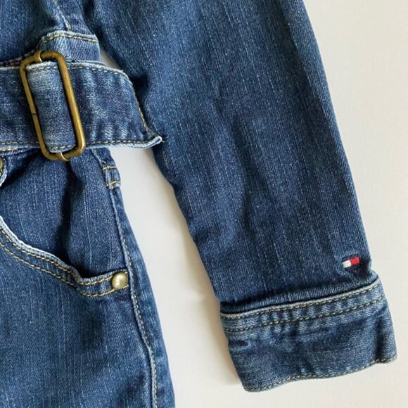 Tommy Hilfiger Blue Denim Jean Pleated Dress Girls size 6 - Picture 3 of 8